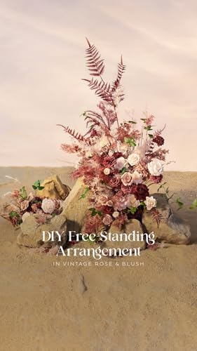Ling's moment Artificial Pink Flowers Combo, Cinnamon Rose & Cream, Deluxe - Image 4