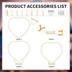 6.6 FT Heart Arch Stand, Balloon Arch Stand Kit with Base - Gold Heart Shaped Wedding Arch Frame for Proposal, Valentine‘s Day Backdrop, Birthday, Baby Shower Decor（Gold） - Image 4