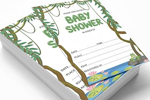 Pack of 30, Boy/Girl Baby Shower Party Collection, Baby Shower Invitation Cards, Fill in the Blank Invites WIth Envelopes, Jungle Theme Party Supplies - Image 3