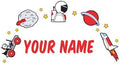 Oliver's Labels Premium Name Wall Decals - Matte Finish Personalized Wall Art for Kids' Rooms & Nurseries (Outer Space) by Oliver%27s+Labels