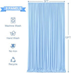40ft x 12ft Baby Blue Backdrop Curtains Wrinkle Free Backdrop Curtain for Wedding Parties Blue Fabric Backdrops Drapes Back Drop Cloth Bridal Shower Stage Curtains Wedding Decorations for Reception - Image 5