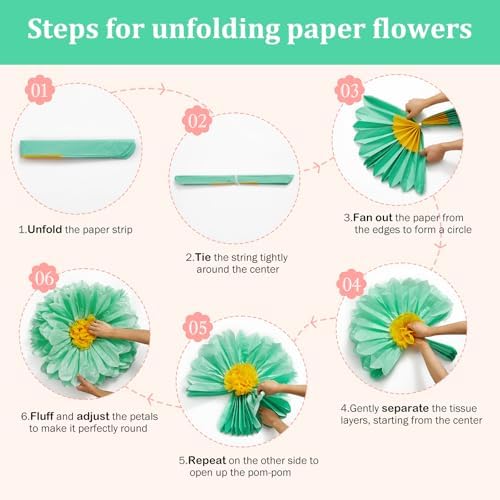 Serwalin 8 Pcs 31.5*24*20" Pastel Giant Paper Flowers Decorations for Wall - Image 6