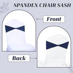 MDS Pack of 75 Spandex Chair Sashes Without Slider Buckles – Navy Blue - Image 4