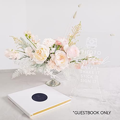 Andaz Press Personalized Wedding Guestbook with Gold Accents, Deep Grey Purple White Guest Sign in Guest Registry 120 Pages 8.5 X 8.5 Memories Book for DIY, Scrapbook, Photo Album - Image 3
