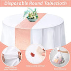 Newwiee 12 Pack Round Plastic Tablecloth Sequin Runner Set,Rose Gold - Image 4