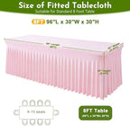 Pink Spandex Tablecloth for 8FT Rectangle Tables, Table Skirt - Image 2