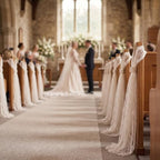 Threlaco 12 Set Lace Pew Bows with Pearl Clasp for Wedding Church Decor - Image 4