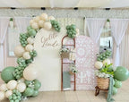 Beige Arch Backdrop Cover for Mexican Fiesta Party Decoration Stretchy Arch Stand Fabric Baptismx Baby Shower Cake Table Supplies (Cover Only) (G3738,4.6ftx8ft (CoverOnly)) - Image 4