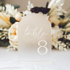 HOODO Frosted Arch Acrylic Table Numbers 1-20 with Stands, 5"x7" Acrylic Arch Signs and Holders, Frosted Table Numbers for Wedding Reception, Party, Anniversary, Event - Image 4