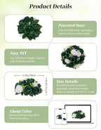 BLOSMON Green Flowers Centerpieces for Party: 15 Faux Silk Roses, 6 Pcs - Image 5