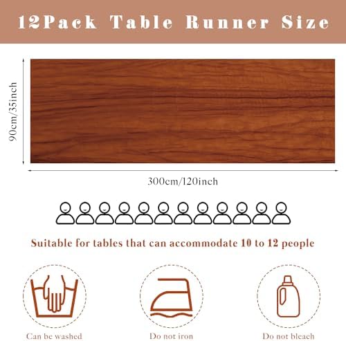 12 Pcs Cheesecloth Table Runner 10FT Terracotta Runner for Tables Gauze Fabric 35 x 120 Inches Long Boho Table Runner Decor Rustic Sheer Runner for Wedding Birthday Bridal Shower Party (Terracotta) - Image 3