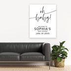 Andaz Press Custom Large Baby Shower Welcome Sign, 16" x 20", Minimal Oh Baby! Personalized Canvas Welcome Sign, Signage, Gender-Neutral Canvas Sign for Baby Sprinkle, Fall Baby Shower Decorations - Image 4