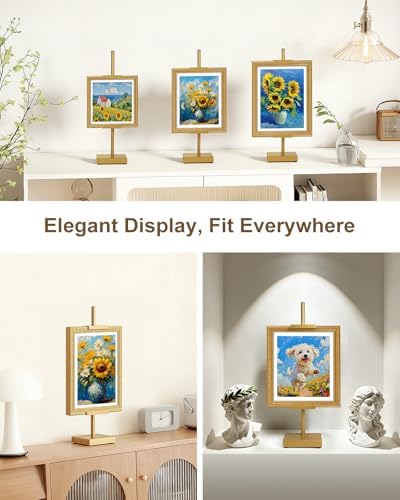 Adjustable Tabletop Easel Stand, Gold 17" H Easels for Display - Image 2