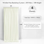 20×10 Ivory Backdrop Curtain for Wedding Party Decorations Wrinkle Free - Image 2