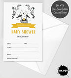 Pack of 30, Boy/Girl Baby Shower Party Collection, Baby Shower Invitation Cards, Fill in the Blank Invites WIth Envelopes, Bird Theme Party Supplies - Image 2