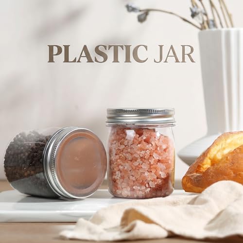 novelinks 8 oz Plastic Mason Jars and Clear Plastic Jars with Lids 8 oz - Image 5