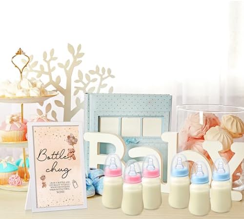 Roowest Bottle Chug Baby Shower Games Favors, Pink, Blue, Bear - Image 6