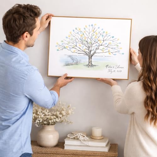 Thumbprint Tree Guestbook Alternative Guest Book with Sailboats for Weddings, Birthdays, Retirement - Image 6