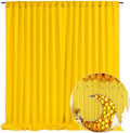 10 x 10 Feet Yellow Backdrop Curtain for Partie, Background Curtains for Photoshoot, Birthday, Wedding, Halloween, Thanksgiving, Christmas Day, New Year Party Decorations 5Ft x 10Ft, 2 Panels by ZEBMOON