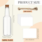 Baderke 48 Pcs 5.6 oz Message Bottles Kit Pirate Party Favors, White - Image 2