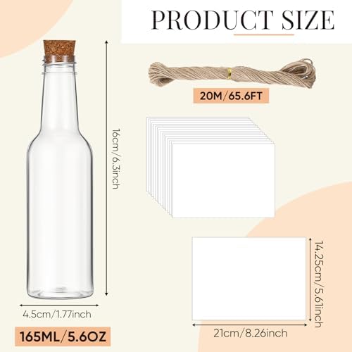 Baderke 48 Pcs 5.6 oz Message Bottles Kit Pirate Party Favors, White - Image 2