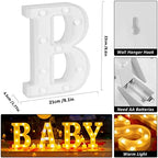 Baby Marquee Light Up Letters - LED Letter Number Light Sign Decoration for Birthday Home Table Decor White - Image 4