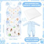Chicingyou 7 Pcs Baby Shower Games Feed Me Baby Shower Games Decor Include 3 Funny Blue Blind Feeding Costume 3 Bib 1 Bed Sheet for Gender Reveal Party Supplies for Gender Reveal Game Party Favors - Image 2