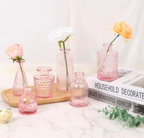 36pcs Pink Glass Bud Vase Set, Small Flower Vases for Centerpieces in Bulk - Image 4