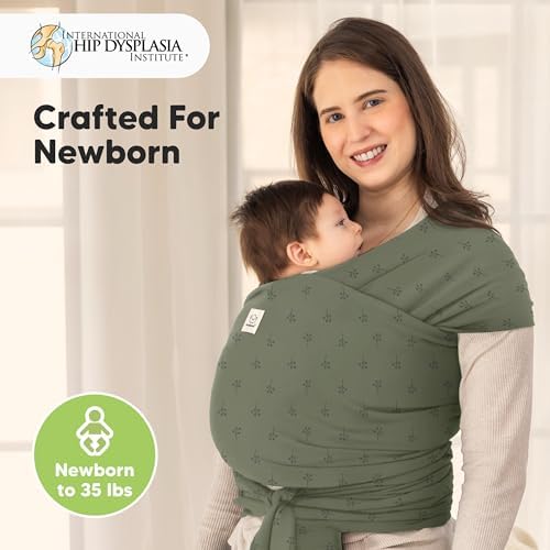 KeaBabies Baby Wrap Carrier, All in 1 Original Baby Carrier(Forest Berries) - Image 2