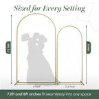 Balloon Arch Stand Set of 2 (7.2FT & 6FT) – Gold Arch Backdrop Stand for Wedding, Party Decoration, Photo Backdrop Frame with Base, Carry Bags & Accessories - Image 3