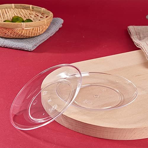 Tergy 200 Pack Disposable Clear Plates 5 Inch Plastic Dessert Plates Wedding Cake Appetizers Plates for Party Dinner BBQ Travel - Image 3