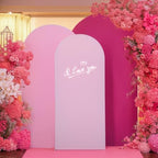 Arch Backdrop Cover Set of 3 Pink Arch Covers Stretchy Backdrop 4FT 5FT 6FT Baby Shower Birthday Party Wedding Spandex Arch Stand Cover Ceremony Banquet Bridal Shower Decoration - Image 2