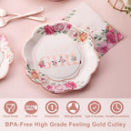 Baby Shower Decorations,Floral Girl Baby Shower Decorations, Baby Shower Plates and Cups and Napkins Set for Baby Girl Shower Decoraraions Party Supplies-(Serves24) - Image 3