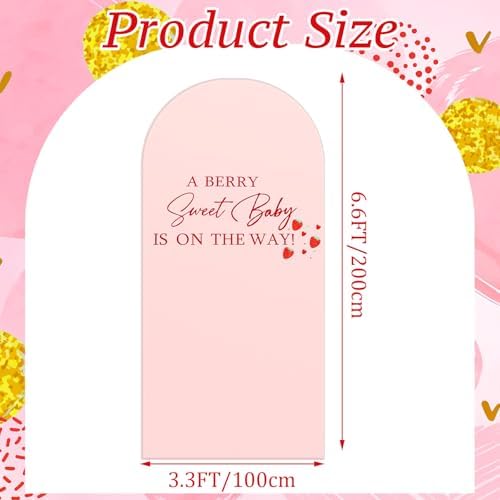 Hunnmingre A Berry Sweet Baby is on the Way Arch Backdrop Cover Decor - Image 2