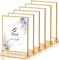 PPH-Sisy Acrylic Sign Holder 8.5X11 Gold Picture Frame Double Sided Acrylic Frame Plastic Sign Holder Display Stand for Wedding Table Numbers Menu Holder (6 Pack) by PPH-SisyPurchaseNow