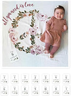 Lulujo Baby’s First Year Milestone Blanket and Card Set | 40in x 40in (All You Need is Love) by Lulujo