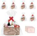 ‌Large Woven Gift Basket with Handles - Empty Bamboo Basket for Gifts (Adults/Wine/Christmas) (BROWN, 6PC LARGE) by Unknown