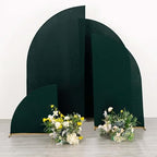 Efavormart Set of 4 Hunter Emerald Spandex Half Moon Arch Covers, Custom Fit Chiara Backdrop Slipcovers 2.5ft-7ft for Enchanted Forest Themes and Galas - Image 2