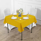 Fokitut 2 Pack Waterproof Square Tablecloth, 90x90 Inch, Stain Resistant and Wrinkle Polyester Table Cloth, Fabric Table Cover for Kitchen Dining, Wedding, Party, Holiday Dinner-Yellow - Image 5