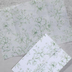 UNIQOOO 50 Pack Pre-Folded Graceful Green Bloom Vellum Jackets&UNIQOOO Wax Seal Stickers - Baby‘s Breath - Image 5