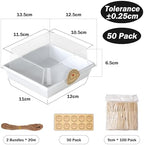 50Pcs Small Charcuterie Boxes with Clear Lids 5x5 Inch - Image 2