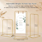 Wedding Welcome Sign Stand, 68"x31"x20" Welcome to our Wedding Sign Holder Adjustable Elegant Welcome Sign Easel with 4 Hanging Straps for Seating Chart, Banner, Ceremony Decor(Gold) - Image 2