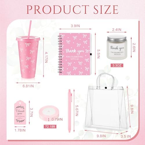 Nuogo 6 Sets New Parent Shower Prizes, Pink Color, Bow Style - Image 2