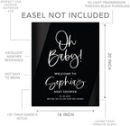 Andaz Press 16"x20" Black Acrylic Personalized Baby Shower Welcome Sign, Gender Neutral Large Oh Baby Sign for Easel Stand, Baby Shower Decorations - Image 5