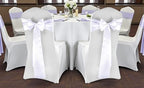 MDS® Pack of 150 Satin Chair Sashes for Wedding & Events – White - Image 2