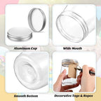 Nitial 50 Pack 5 oz Plastic Jars with Lids Gift Jars,Silver,Aluminum Lid - Image 3