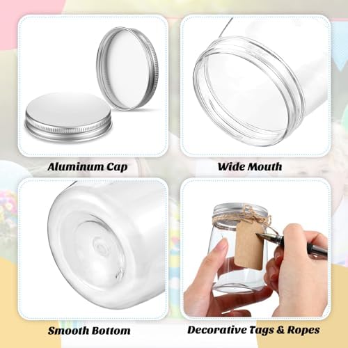 Nitial 50 Pack 5 oz Plastic Jars with Lids Gift Jars,Silver,Aluminum Lid - Image 3