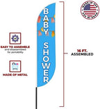 Baby Shower Sign Feather Flag for Outdoor by Mavis Printing | 11.5 FEET Long Polyester Outdoor Banner Flag for Easy Hang | HD Print Swooper I Flag Only to Celebrate Baby Shower I Flag Only - Image 3