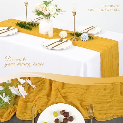 20 Pack Cheesecloth Table Runner 17 x 108 Inch, Gold - Image 5