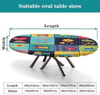 Automotive and Floral Collage Print Tablecloths Oval Wipeable Spillproof Elastic for Event Wedding Banquet & Parties Fits for 52" x 70" Oval Table - Image 4